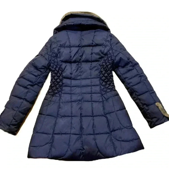 Apt. 9 Women’s Long Coat Puffer Jacket W/ Faux Fur trim Navy Sz. XS - Picture 2 of 8